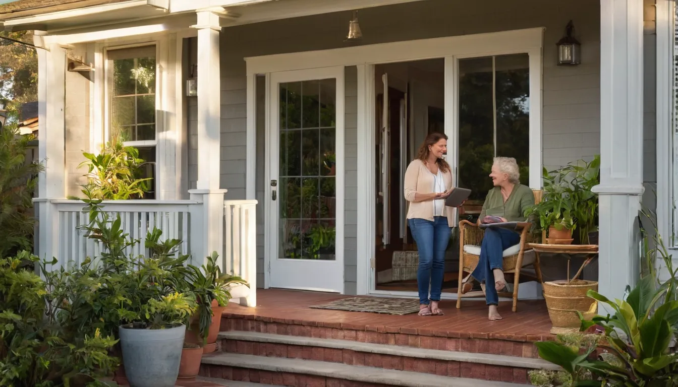 A homeowner in the Los Angeles area describing a pest problem to a provider at the front door